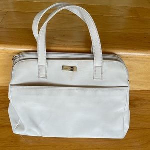 Vintage Nine West Cream Colored Nylon  Handbag, Good Condition